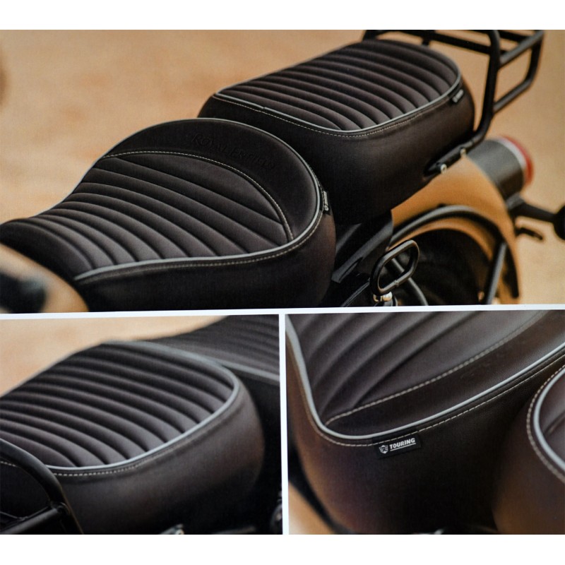 Sièges Avant Et Arrière Passager Noir Pour Royal Enfield Bullet Standard 350/500